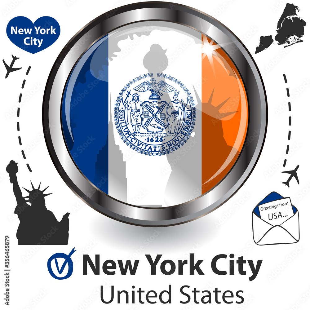 Fototapeta premium Card with New York City, US