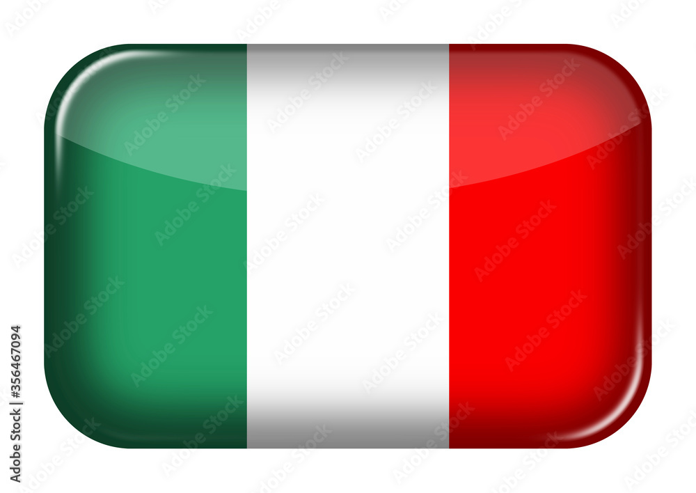 Italy web icon rectangle button with clipping path
