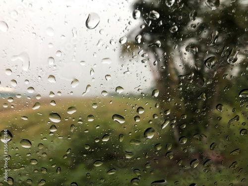 water drops on glass