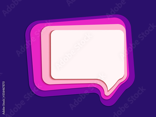 Speech bubble 3d paper cut layer art multicolor