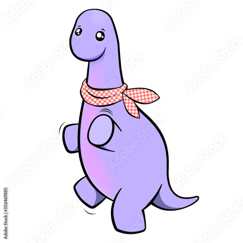 Cute Dinosaur  cartoon mascot  dancing
