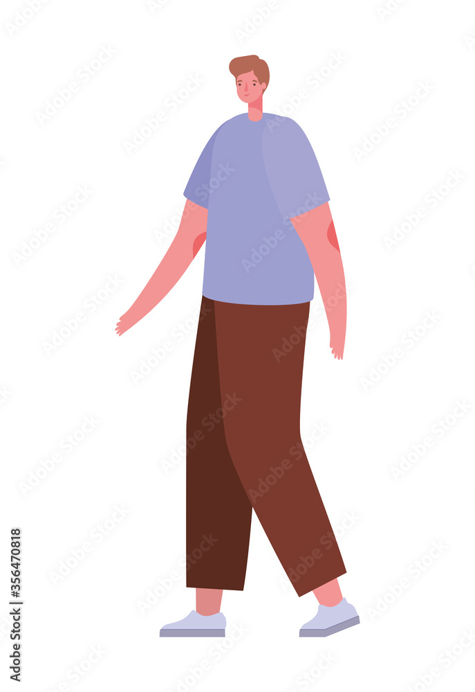Avatar man cartoon with casual cloth design, Boy male person people human social media and portrait theme Vector illustration