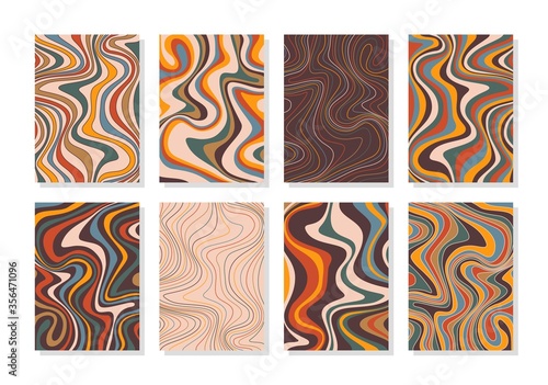 Wavy Psychedelic Backgrounds. Abstract ripple patterns for wed design or print. Good for cards, covers and business presentations
