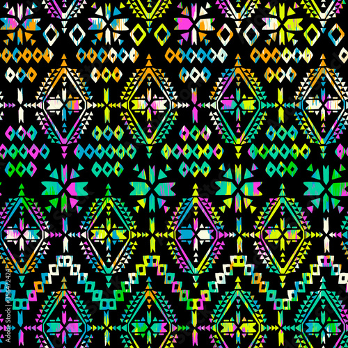 seamless aztec boho geometric pattern