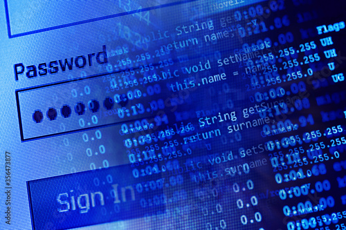 Web server data on a monitor.