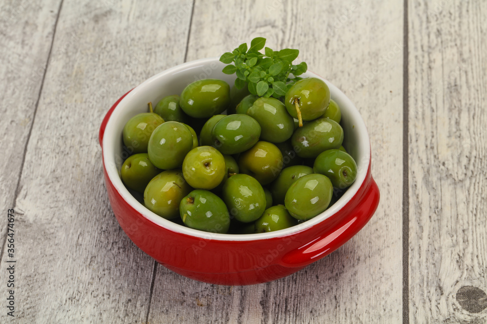 Green Campo Real olives in the bowl Green Campo Real olives in the bowl