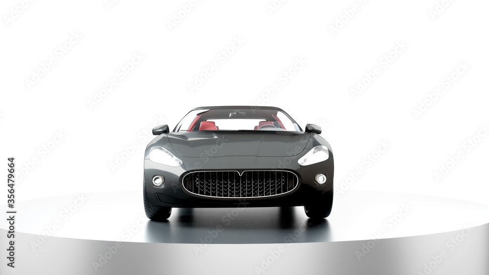 luxury black sport car . realistic 3d rendering.