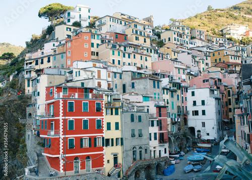 Italy. Cinque Terre. Riomaggiore- one of the most tourist destinations in Italy photo