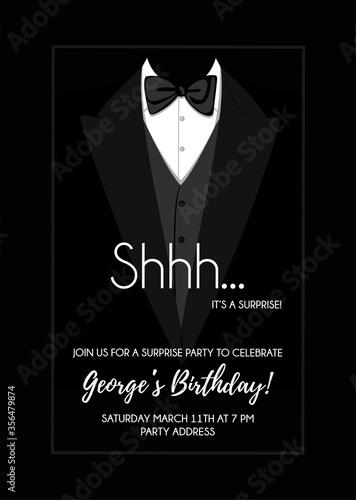 Shh... surprise secret party invitation vector design card