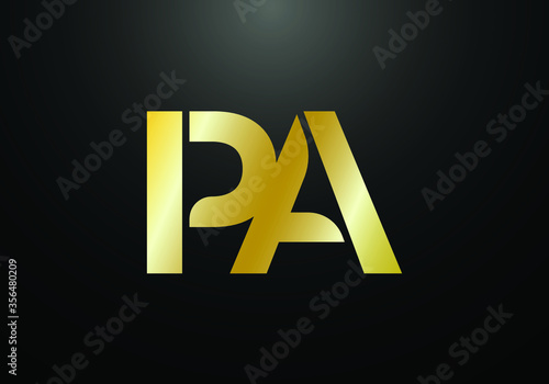 Initial Monogram Letter P A Logo Design Vector Template. P A Letter Logo Design 