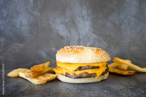 Double Cheeseburger and Fre...