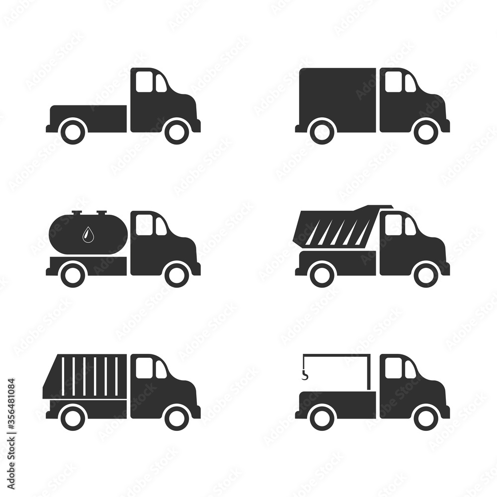 Tow track vector icons