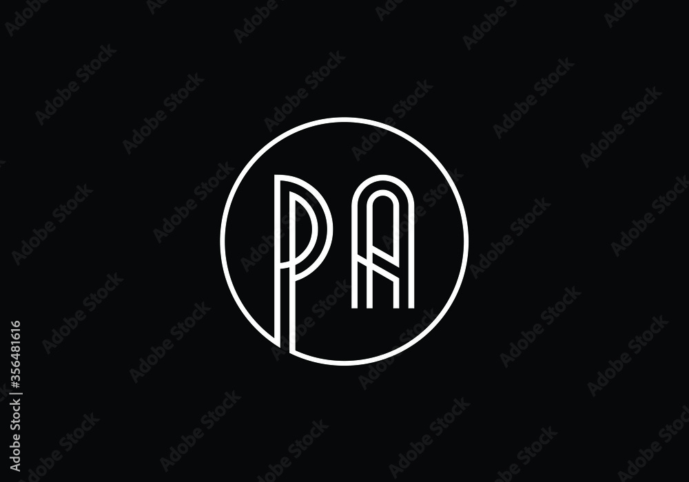 Initial Monogram Letter P A Logo Design Vector Template. P A Letter Logo Design Initial Monogram Letter P A Logo Design Vector Template. P A Letter Logo Design