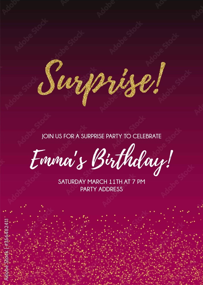 Shh... surprise secret party invitation vector design card