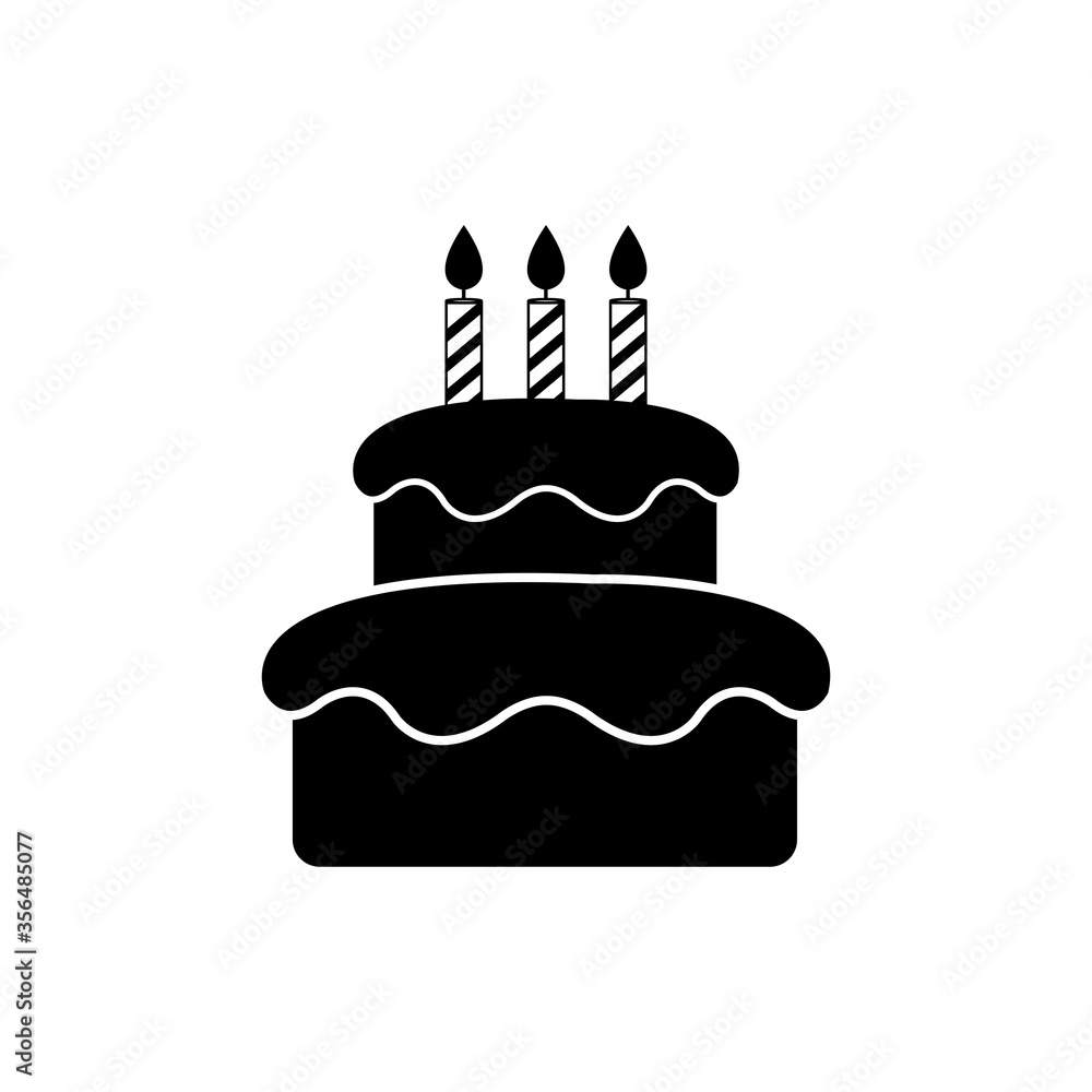 cake icon isolated on white background drawing by illustration cake icon isolated on white background drawing by illustration