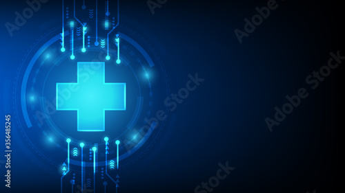 Healthcare and medical futuristic abstract background, vector illustration