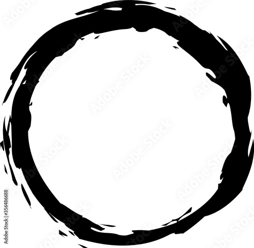 Enso Vector Symbol. Chinese Oriental Circle. 