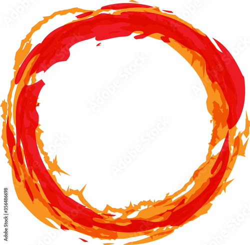 Fire circle vector illustration. Flaming orange 