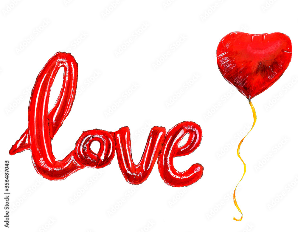 The inscription love from inflatable balls made with alcohol markers is suitable for making invitations to weddings, children's birthday parties The inscription love from inflatable balls made with alcohol markers is suitable for making invitations to weddings, children's birthday parties