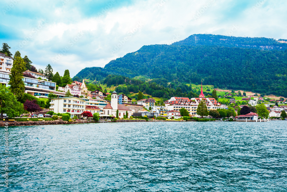Weggis town on Lake Lucerne