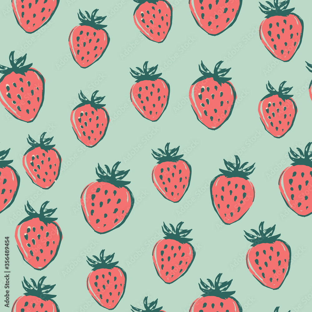 Strawberry seamless pattern. Summer food Strawberry seamless pattern. Summer food