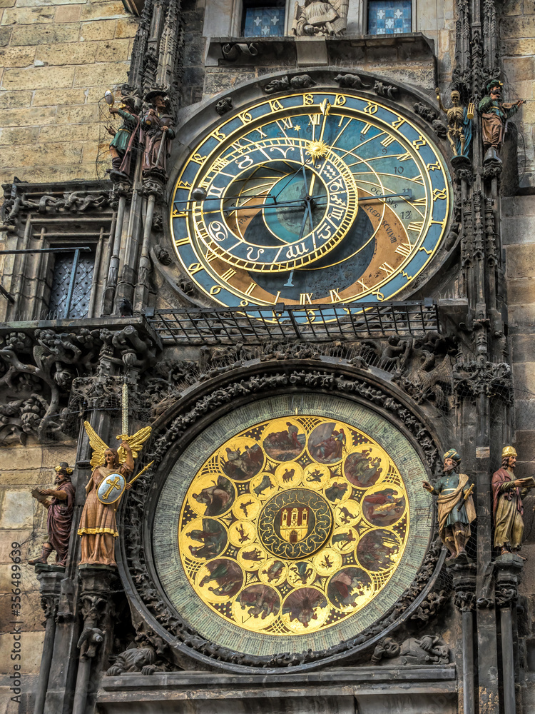 Astronomical clock on Old Town City Hall, Prague, Czech Republic