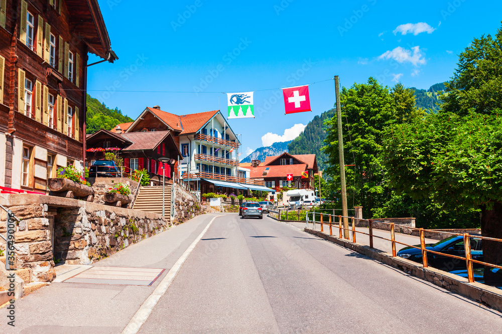 Traditional houses in Lauterbrunnen, Switzerland