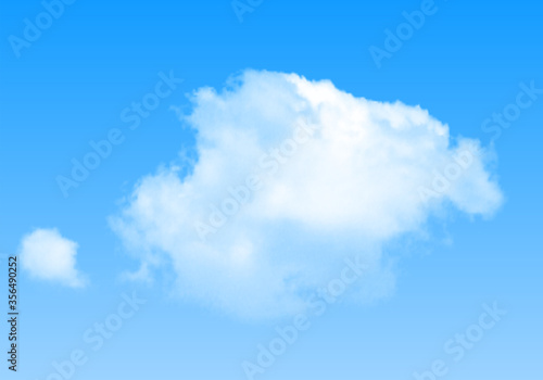 Realistic isolated cloud on blue sky background. Vector. © josephine_art