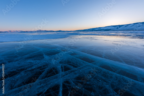 The popular sights of Lake Baikal in Russia, the stunning winter landscape.
