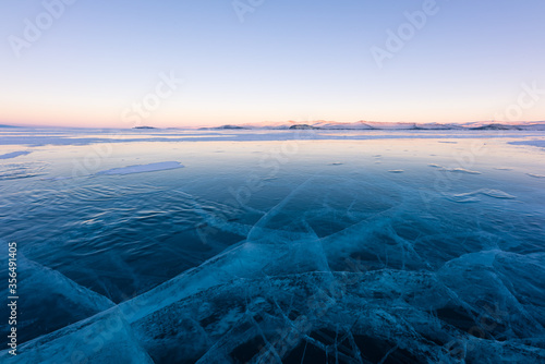 The popular sights of Lake Baikal in Russia  the stunning winter landscape.