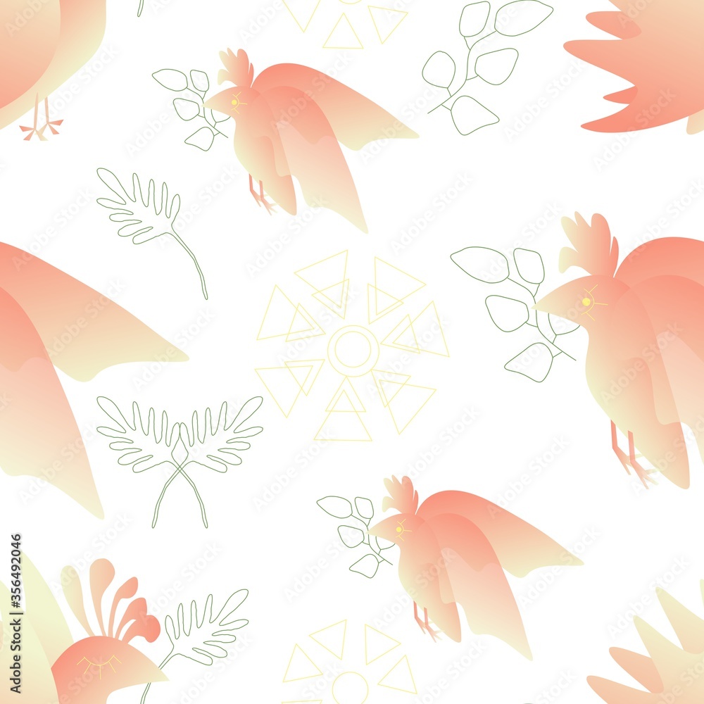 Obraz premium pattern. birds. summer 