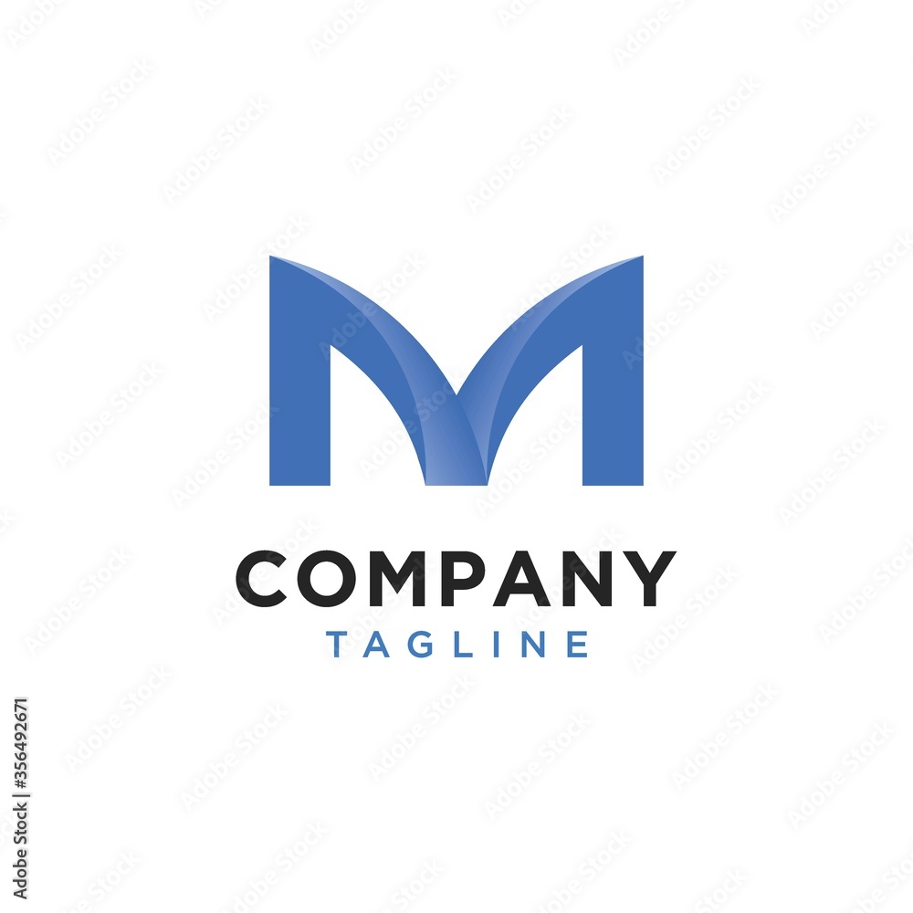 The initials M logo is simple and modern The initials M logo is simple and modern