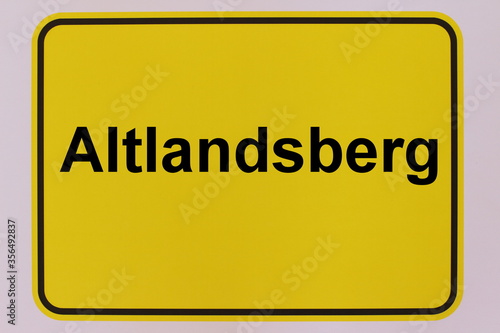 Grafische Darstellung des Stadteingangsschildes der Stadt Altlandsberg photo