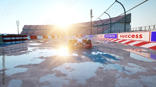 Racer of formula 1 in a racing car. Race and motivation concept. Wonderfull s...