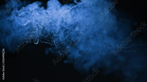 Realistic shotgun shot with smoke on black background