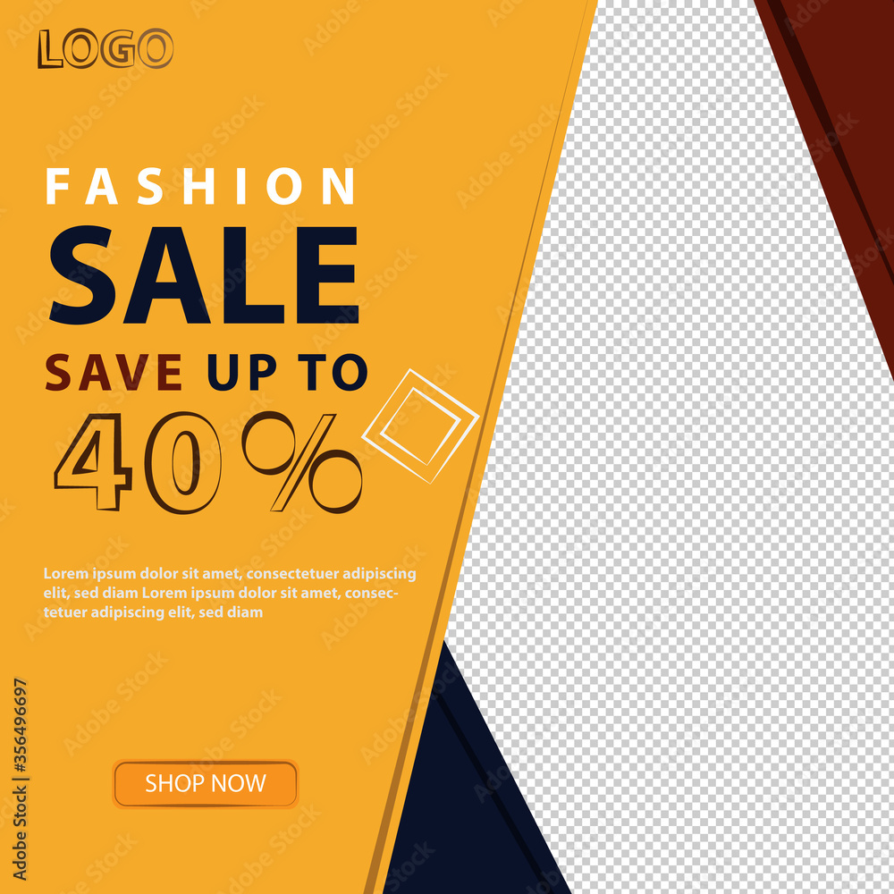 Obraz premium Fashion social media post template, fashion social media banner template, fashion sale social media banner template. vector illustration of an abstract background.