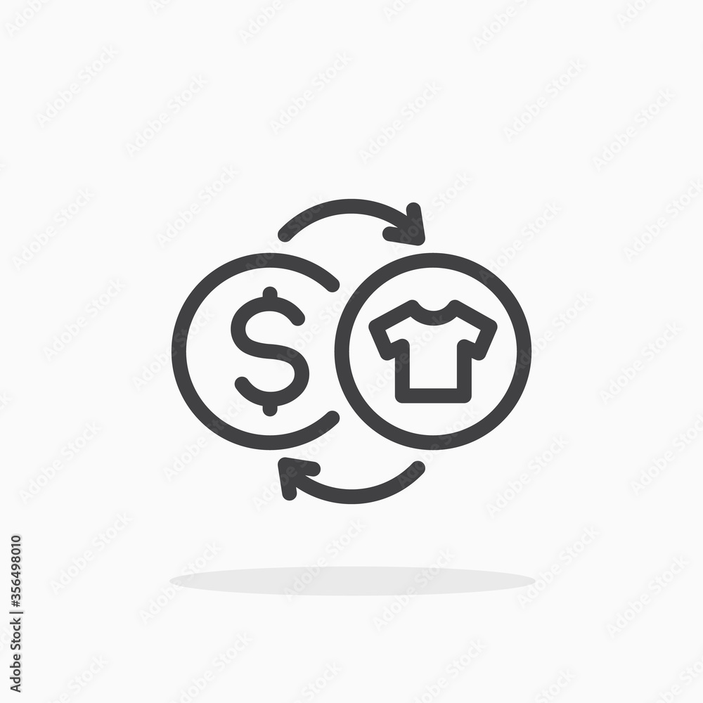 Fototapeta premium Commerce exchange icon in line style. Editable stroke.