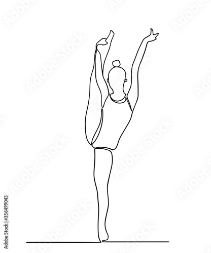 continuous line drawing of woman fitness yoga concept vector health illustration. one continuous drawn line of yoga drawn from the hand picture silhouette. Line character female athlete.
