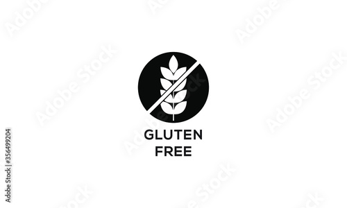 Gluten Free Label icon symbol of no wheat or gluten in this food package celiac allergy or dietetic product nutrition stamp 