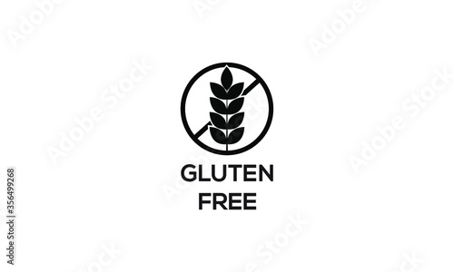 Gluten Free Label icon symbol of no wheat or gluten in this food package celiac allergy or dietetic product nutrition stamp 