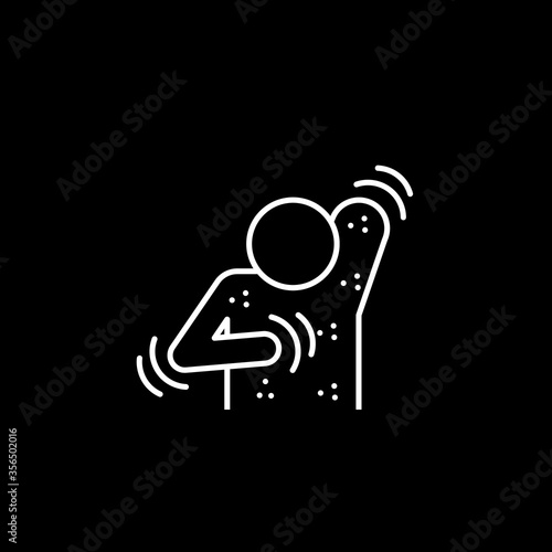Allergy symptoms line black icon. Vector