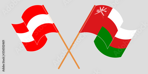 Canvas Print Crossed flags of Oman and Austria