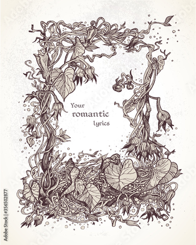 Decorative vintage frame of bindweed for your lyrics