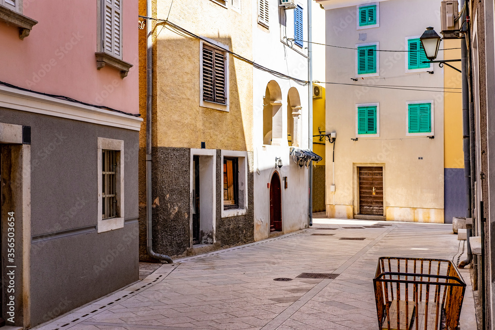Fototapeta premium CRES, CROATIA The city of Cres on the Cres island, Croatia. It's beautiful bay on sunny summer day.