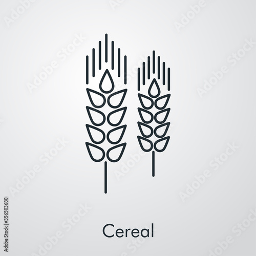 Icono plano lineal cereales en fondo gris