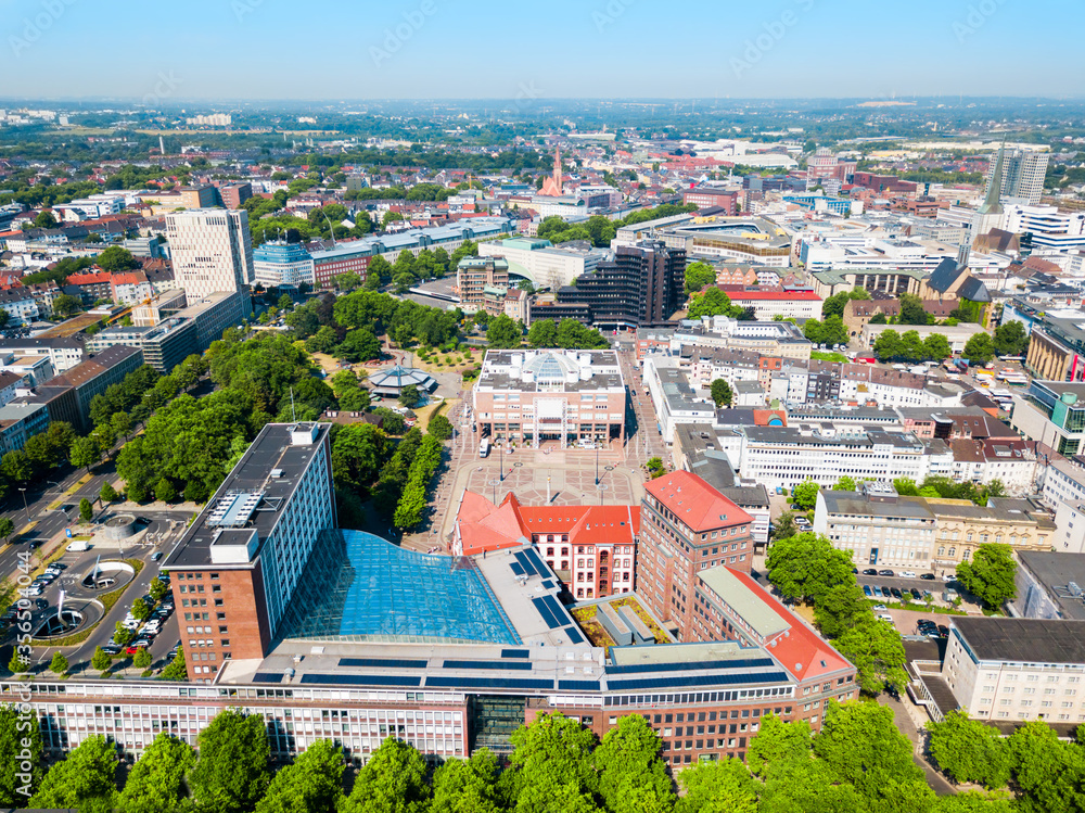Dortmund city centre aerial view
