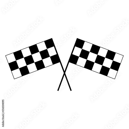 Racing flags icon vector. Finish sport symbol illustration isolated on white