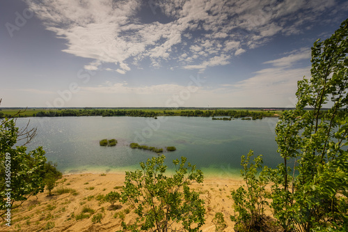 Spring landscape of a closed sand pit.