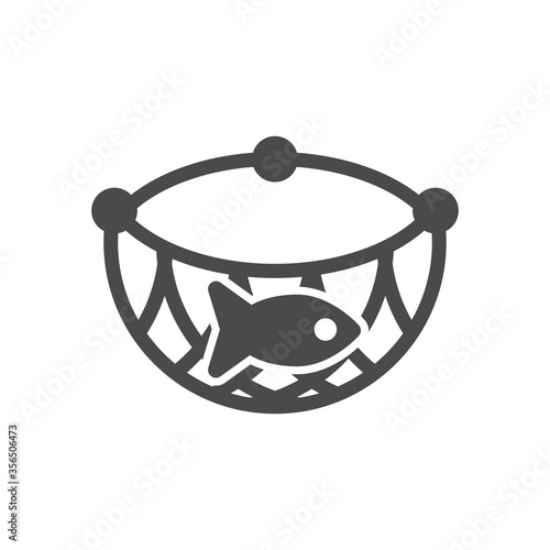 Fishnet icon in flat style.Vector illustration.