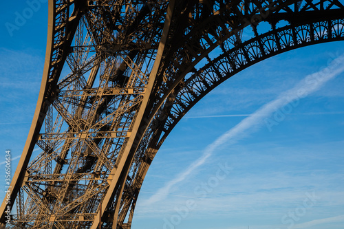 Paris France famous Eiffel Tower view during sunrise